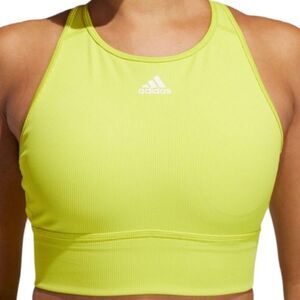 NWT Adidas Long Ribbed Padded Training Sports Bra Size XS Acid Yellow